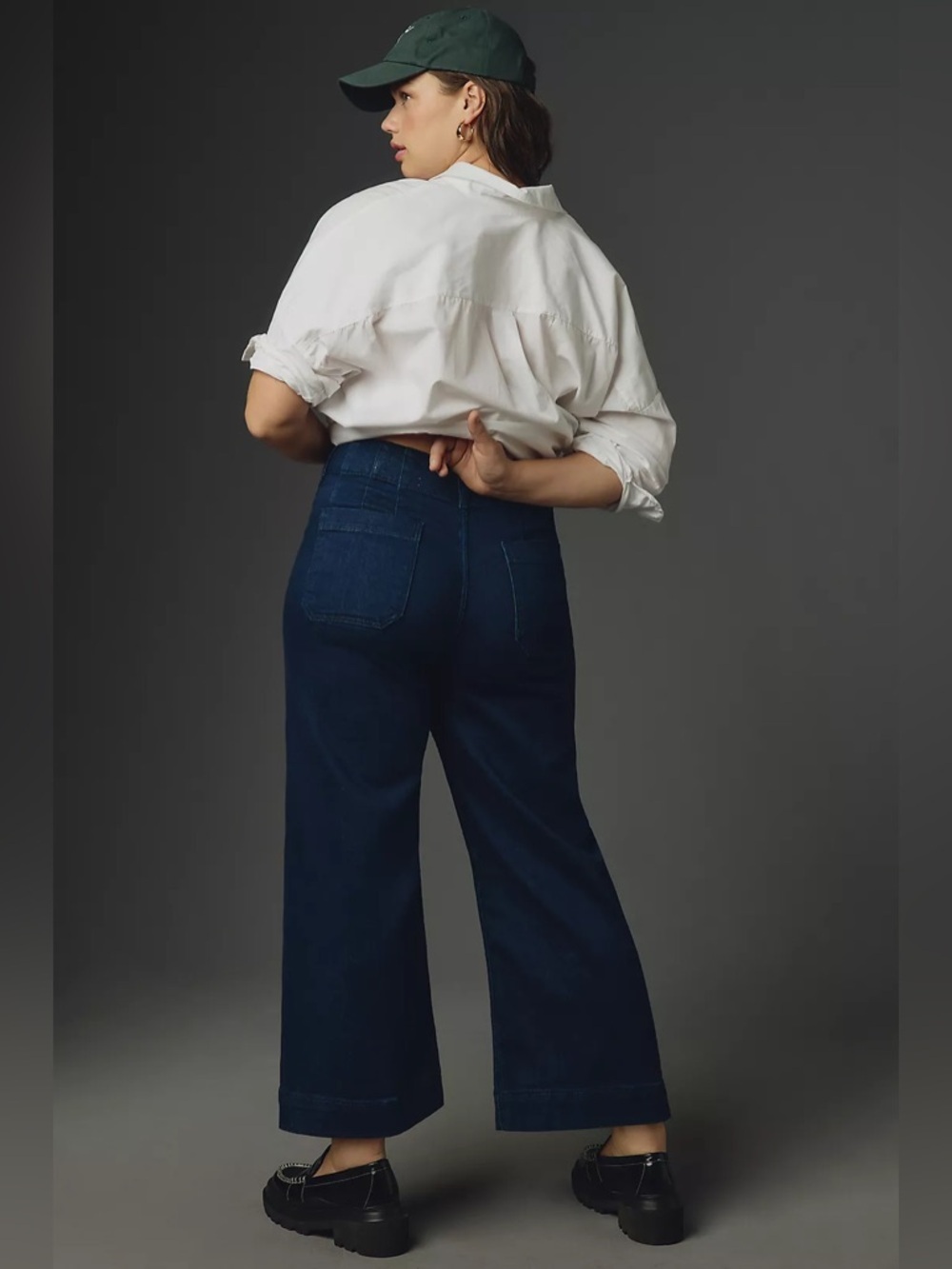 NWT ANTHROPOLOGIE The Colette Crop High Rise Wide Leg Jeans by Maeve 26W - Picture 7 of 16